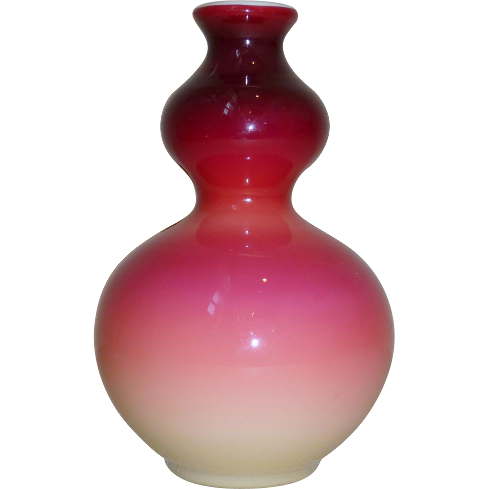 Wheeling Glass double gourd peachblow vase Wheeling Glass double gourd peachblow vase
