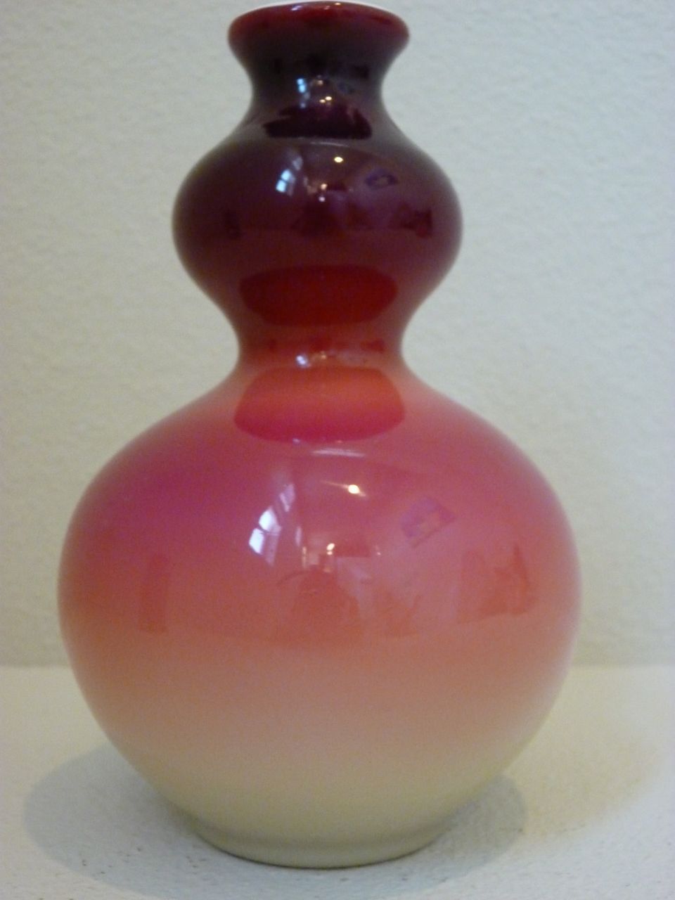 Wheeling Glass double gourd peachblow vase Wheeling Glass double gourd peachblow vase