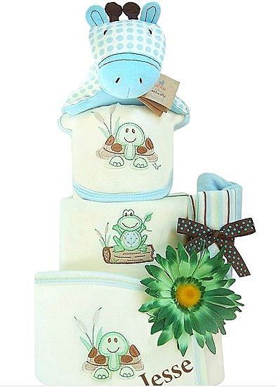Organic Baby Blue - Love Me Blue - Diaper Cake - Giraffe Organic Baby Blue - Love Me Blue - Diaper Cake - Giraffe