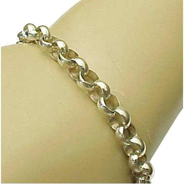 Vintage Sterling Silver Rolo Link Bracelet