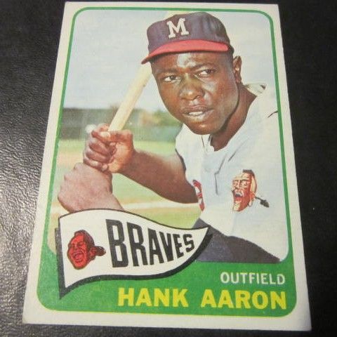Vintage 1965 Topps Baseball Card Hank Aaron Vintage 1965 Topps Baseball Card Hank Aaron