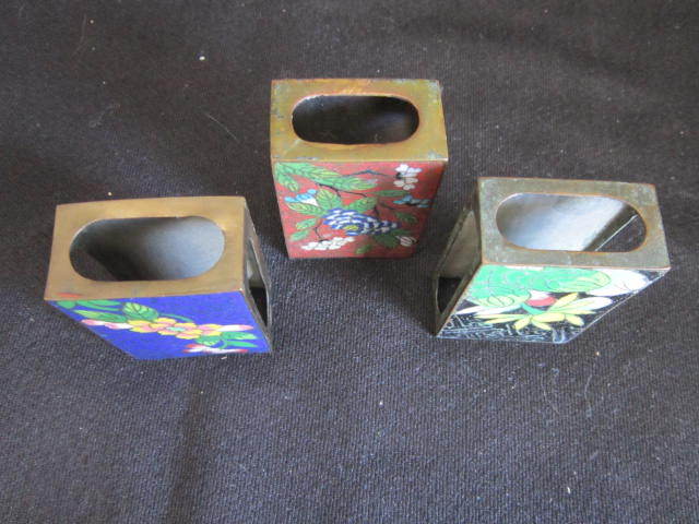 Vintage Cloisonne Match box covers set of 3 Vintage Cloisonne Match box covers set of 3