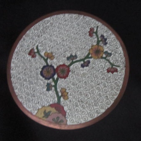 Vintage Cloisonne 3 piece Box, plate, Match box holder Vintage Cloisonne 3 piece Box, plate, Match box holder