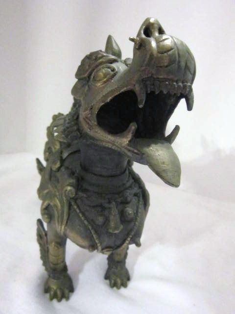 Antique Tibetan Bronze Temple Dog Antique Tibetan Bronze Temple Dog