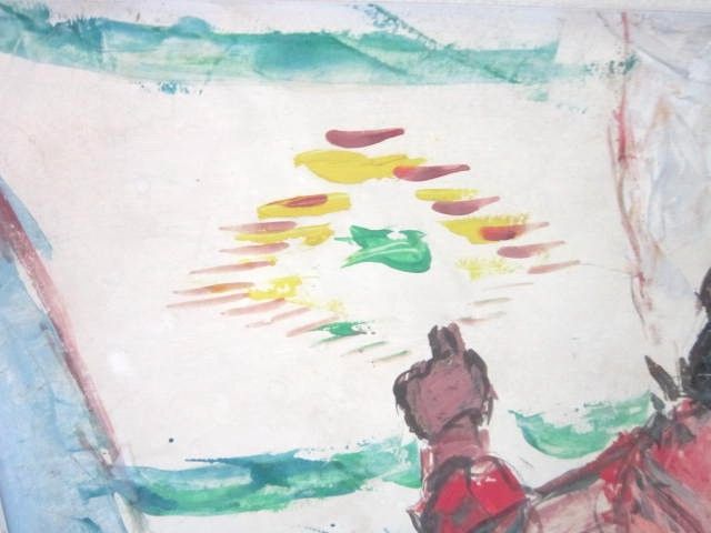 Vintage Indian Painting by Alberto Ruiz Vela, titled Southwest Design Vintage Indian Painting by Alberto Ruiz Vela, titled Southwest Design