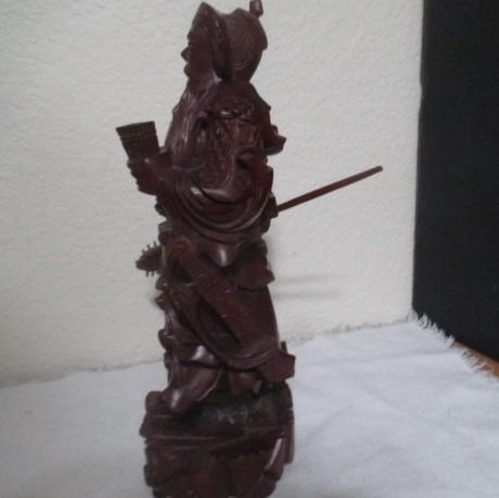 Vintage Wood Carving of Chinese Warrior Vintage Wood Carving of Chinese Warrior