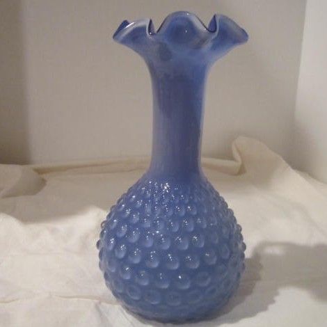 Vintage Art Glass Pitcher Blue Hobnail Vintage Art Glass Pitcher Blue Hobnail