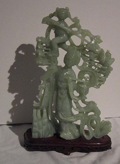 Vintage Stone Lady and Child with base Vintage Stone Lady and Child with base