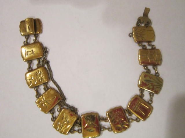 Vintage Japanese Komai Shakudo Damascene Double Sided Bracelet inlaid with Gold Vintage Japanese Komai Shakudo Damascene Double Sided Bracelet inlaid with Gold