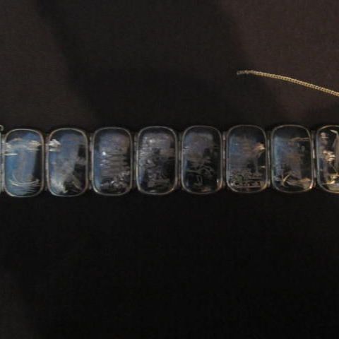 Vintage Japanese Komai Shakudo Damascene Bracelet inlaid with silver Vintage Japanese Komai Shakudo Damascene Bracelet inlaid with silver