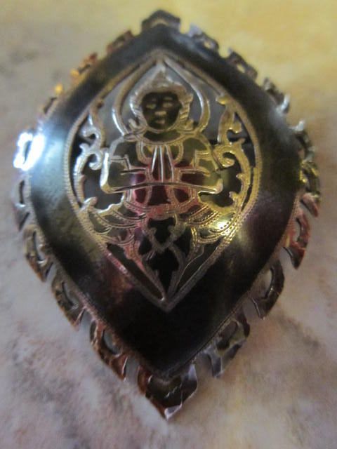 Vintage Siam Niello Silver Pin Vintage Siam Niello Silver Pin