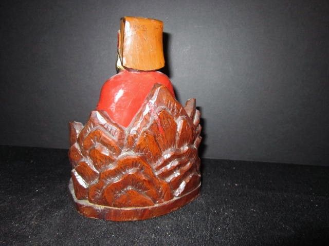 Antique Wood Hand Carved Chinese Man on a Bench Antique Wood Hand Carved Chinese Man on a Bench