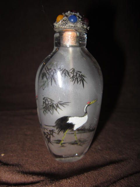 Vintage reverse painted snuff bottle Vintage reverse painted snuff bottle