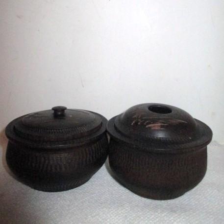 Vintage Japanese Wood Carved Dresser Set Vintage Japanese Wood Carved Dresser Set