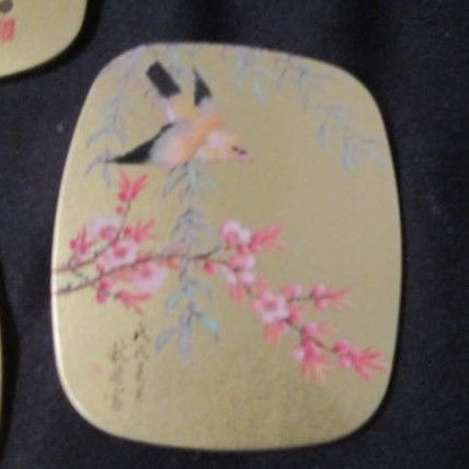 Vintage Set of 6 Coasters with Oriental Theme made in England Vintage Set of 6 Coasters with Oriental Theme made in England