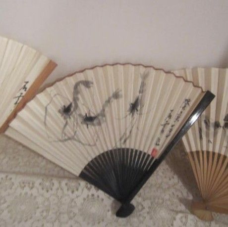 Vintage Set Of 3 Paper Fans Given by CAAC Vintage Set Of 3 Paper Fans Given by CAAC