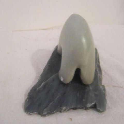 Vintage British Columbian Jade Bear Stalking a Seal Signed by Ben Saclamana Vintage British Columbian Jade Bear Stalking a Seal Signed by Ben Saclamana