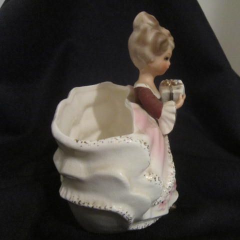 Vintage Girl with Package Planter Marked Inarco Vintage Girl with Package Planter Marked Inarco