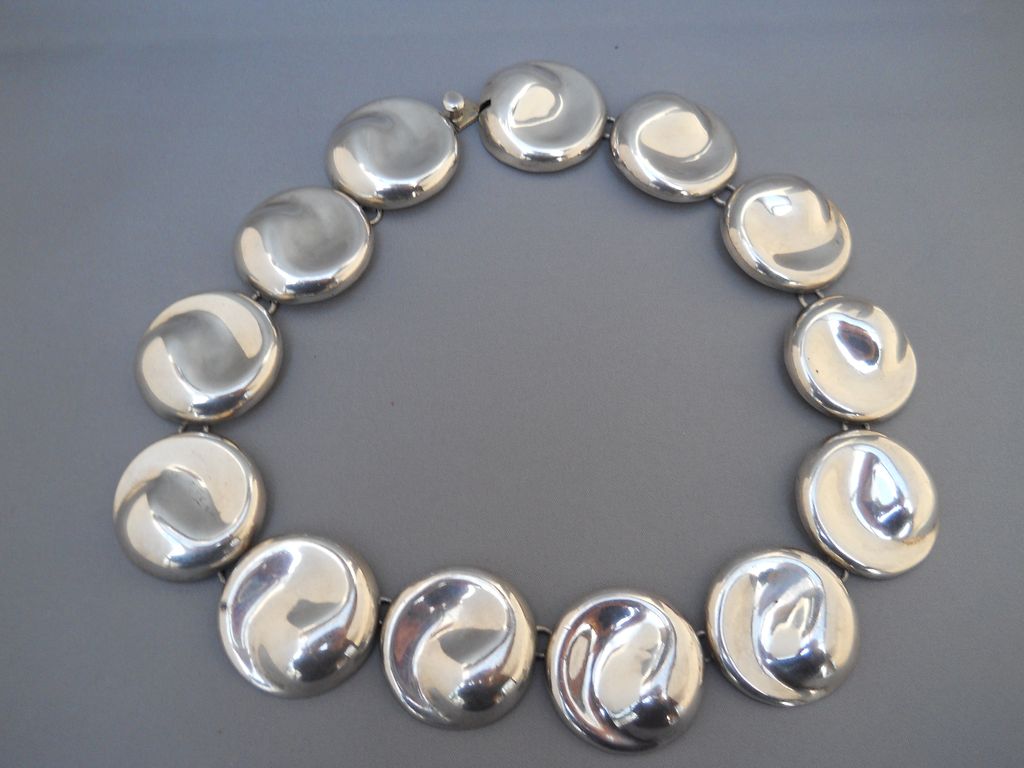 Smashing Mexican Sterling set: necklace, bracelet, earrings, pre-eagle Smashing Mexican Sterling set: necklace, bracelet, earrings, pre-eagle