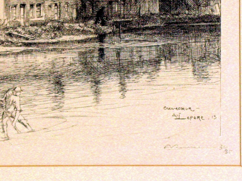La Mare de la Prairie by Auguste Louis Lepère; dated 1913 La Mare de la Prairie by Auguste Louis Lepère; dated 1913