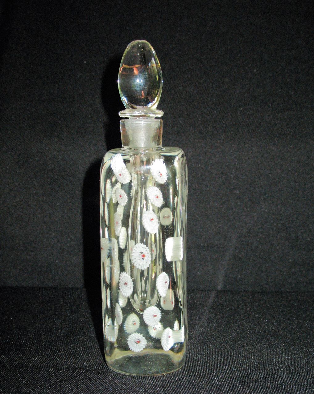 Heavy Italian Art Glass Scent Bottle White Coral Shells Encased Heavy Italian Art Glass Scent Bottle White Coral Shells Encased