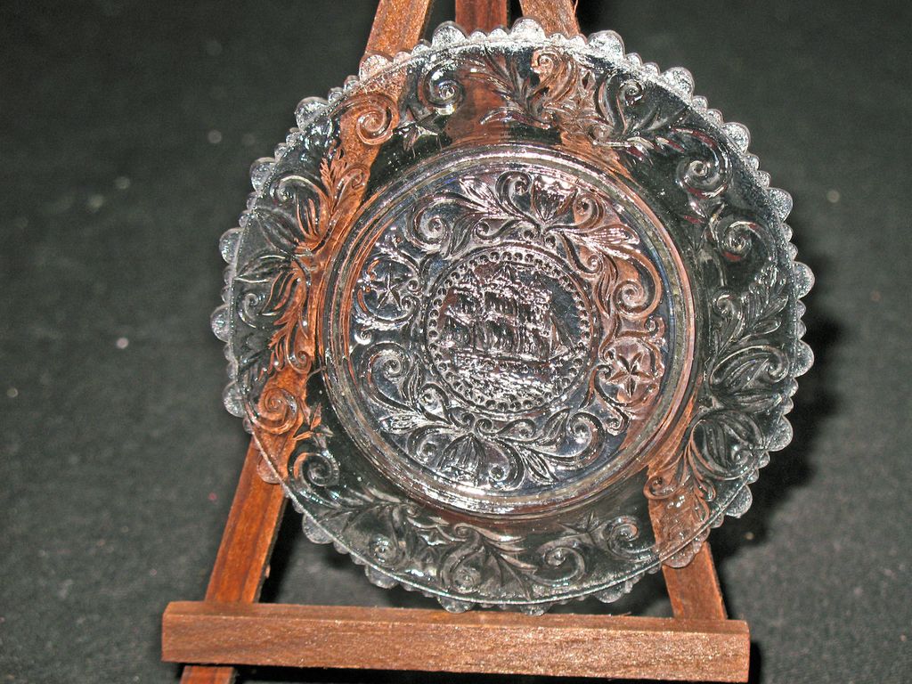 LR# 610-A Sandwich Glass Cup Plate - USS Constitution LR# 610-A Sandwich Glass Cup Plate - USS Constitution