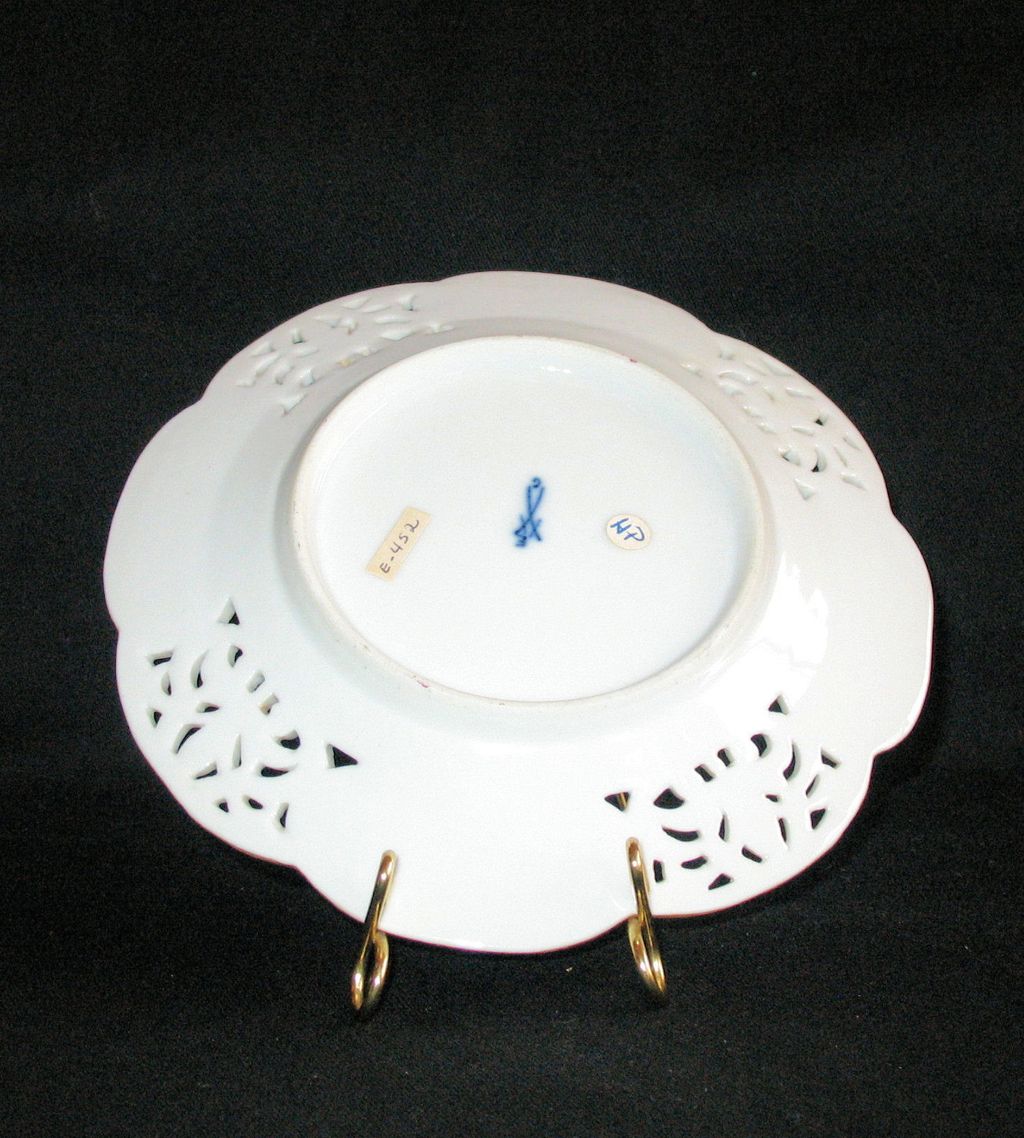 Four Gorgeous Antique dessert plates by Choisy-le-Roi in France: C. 1790's Four Gorgeous Antique dessert plates by Choisy-le-Roi in France: C. 1790's