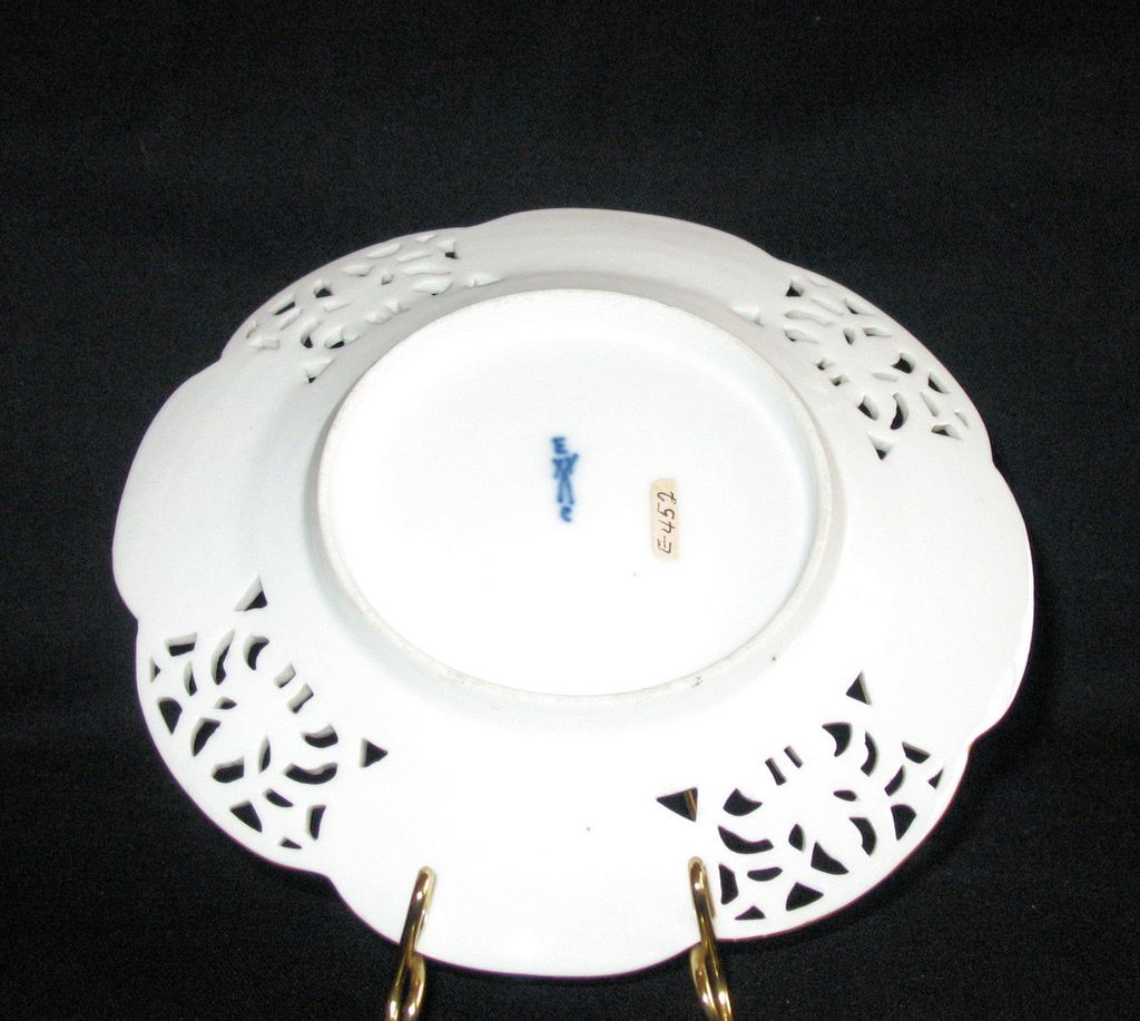 Four Gorgeous Antique dessert plates by Choisy-le-Roi in France: C. 1790's Four Gorgeous Antique dessert plates by Choisy-le-Roi in France: C. 1790's
