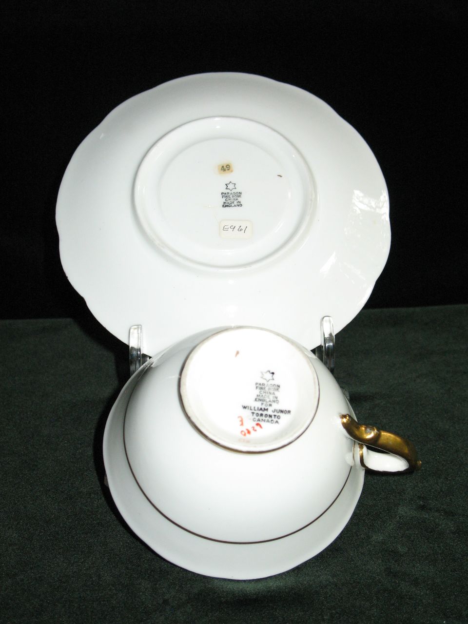 Paragon Fine Bone China (England) Cup & Saucer in a yellow glaze made for William Junor (Toronto, Canada) Paragon Fine Bone China (England) Cup & Saucer in a yellow glaze made for William Junor (Toronto, Canada)