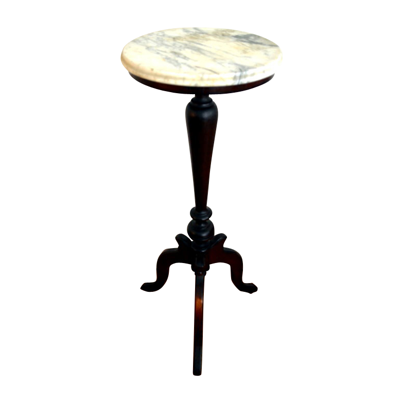 American Victorian Walnut Marble Top Plant/Display Stand c1875 from