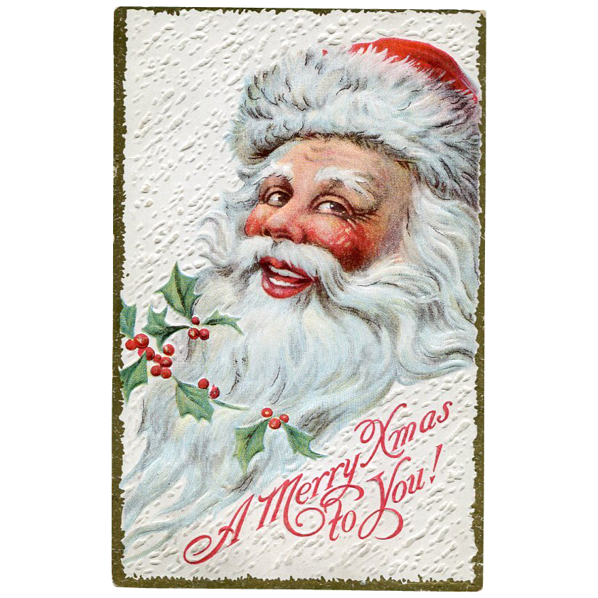 Santa Face Postcard A Merry Xmas to YOU Santa Face Postcard A Merry Xmas to YOU