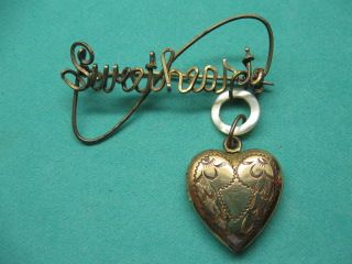 Locket MOP Pin & Vintage Sweetheart Locket MOP Pin & Vintage Sweetheart
