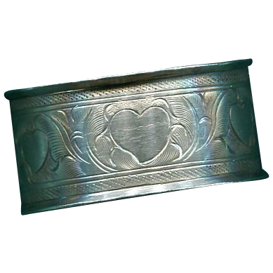 Machine Etched Wide Wrist Cuff Hearts Machine Etched Wide Wrist Cuff Hearts