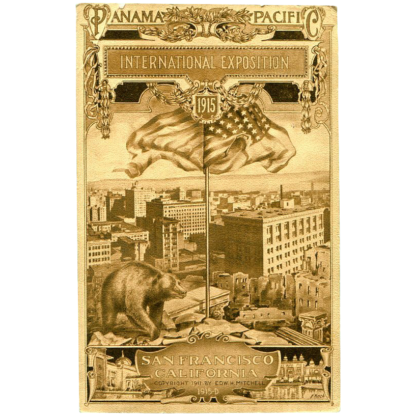 Panama Pacific International Exposition Postcard100 years old Artist Signed Panama Pacific International Exposition Postcard100 years old Artist Signed