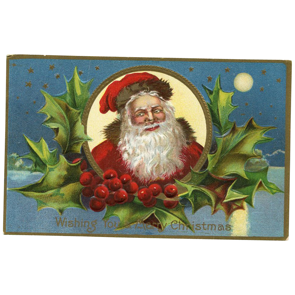 Santa Face Cameo Postcard Santa Face Cameo Postcard