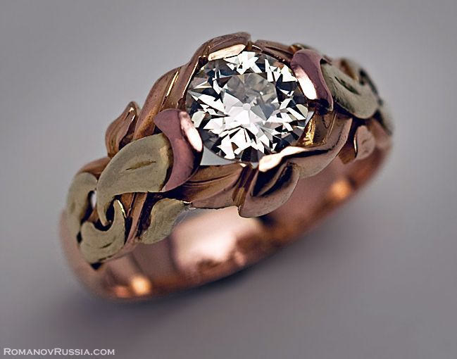 Art Nouveau Antique Russian 1.4 ct Diamond Men's Ring