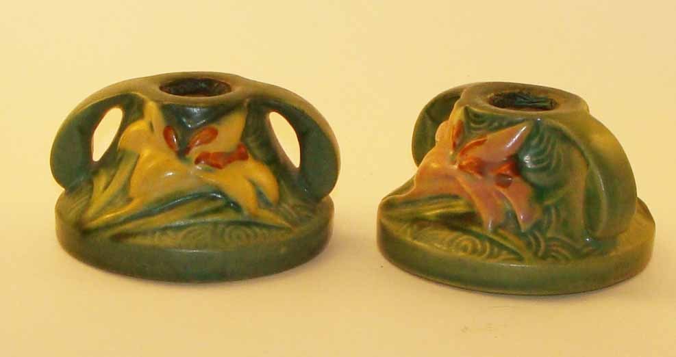 Roseville Zephyr Lily Candle Holders Roseville Zephyr Lily Candle Holders