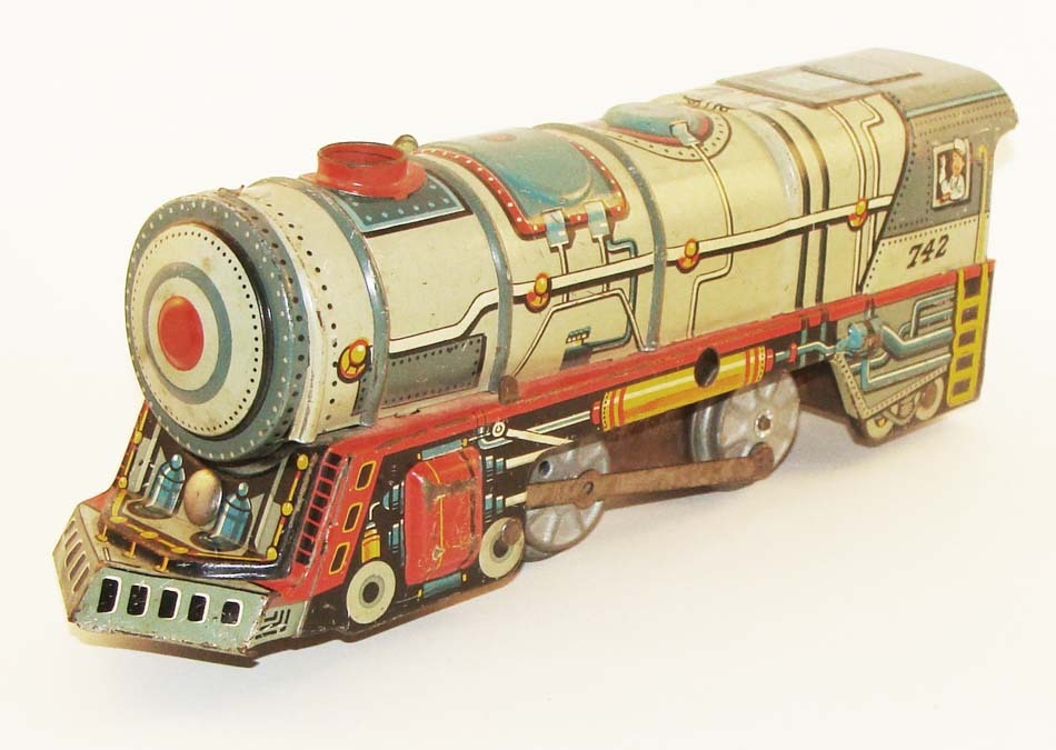 Universal Art Tin Litho Mechanical Train Set Universal Art Tin Litho Mechanical Train Set