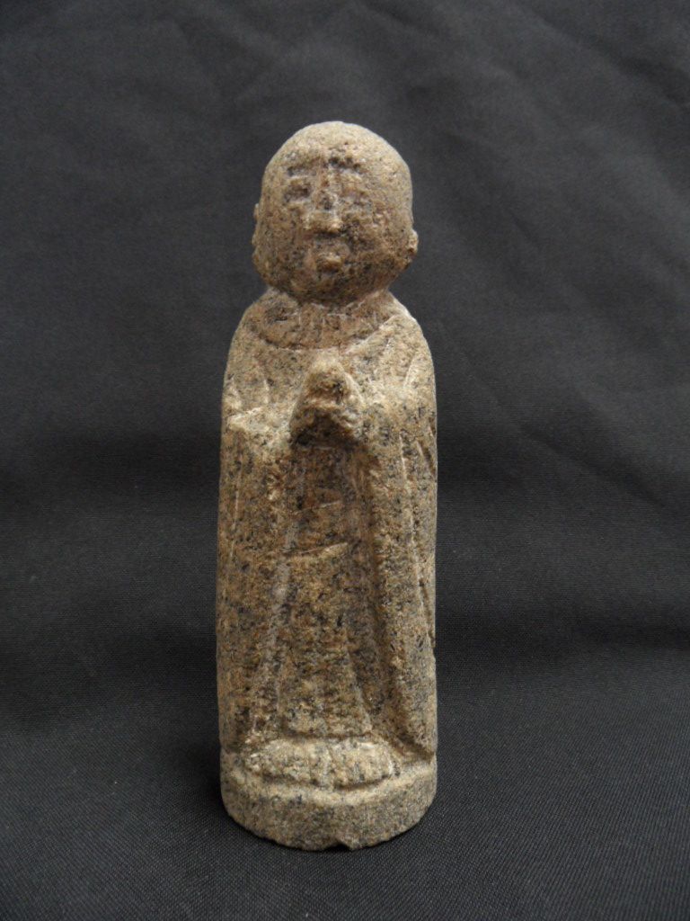 Chinese Stone Carved Monk Figure Chinese Stone Carved Monk Figure