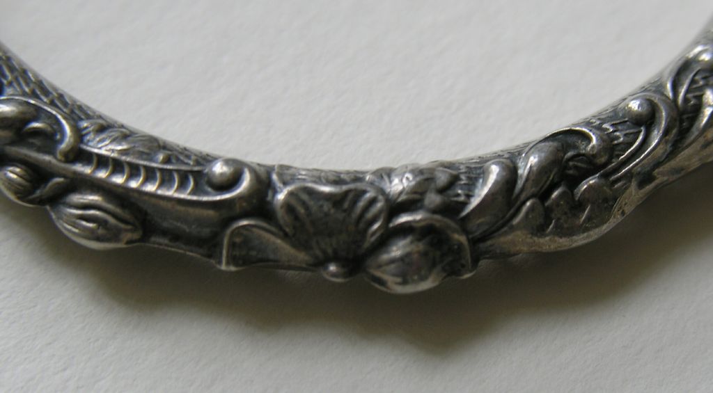 Elaborate Victorian Hollow Sterling Bangle Elaborate Victorian Hollow Sterling Bangle