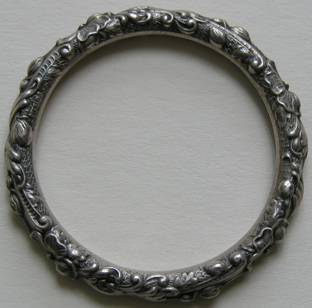 Elaborate Victorian Hollow Sterling Bangle Elaborate Victorian Hollow Sterling Bangle