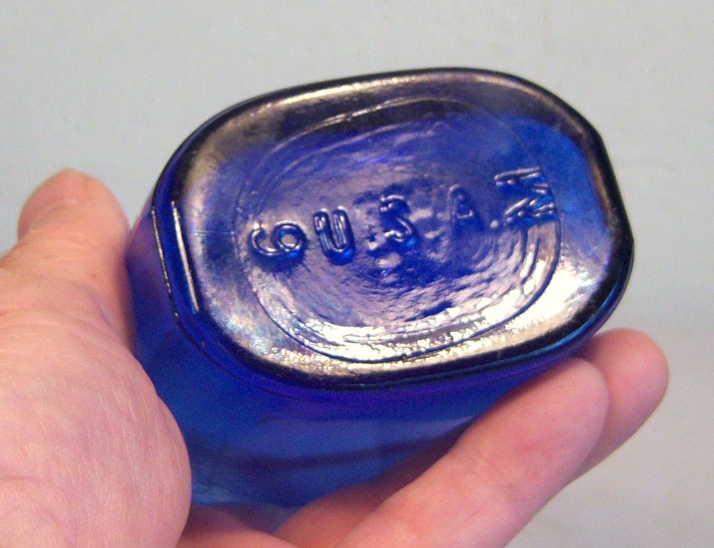 Milk of Magnesia Engraved Cobalt Blue Bottle Early 20th Century Milk of Magnesia Engraved Cobalt Blue Bottle Early 20th Century