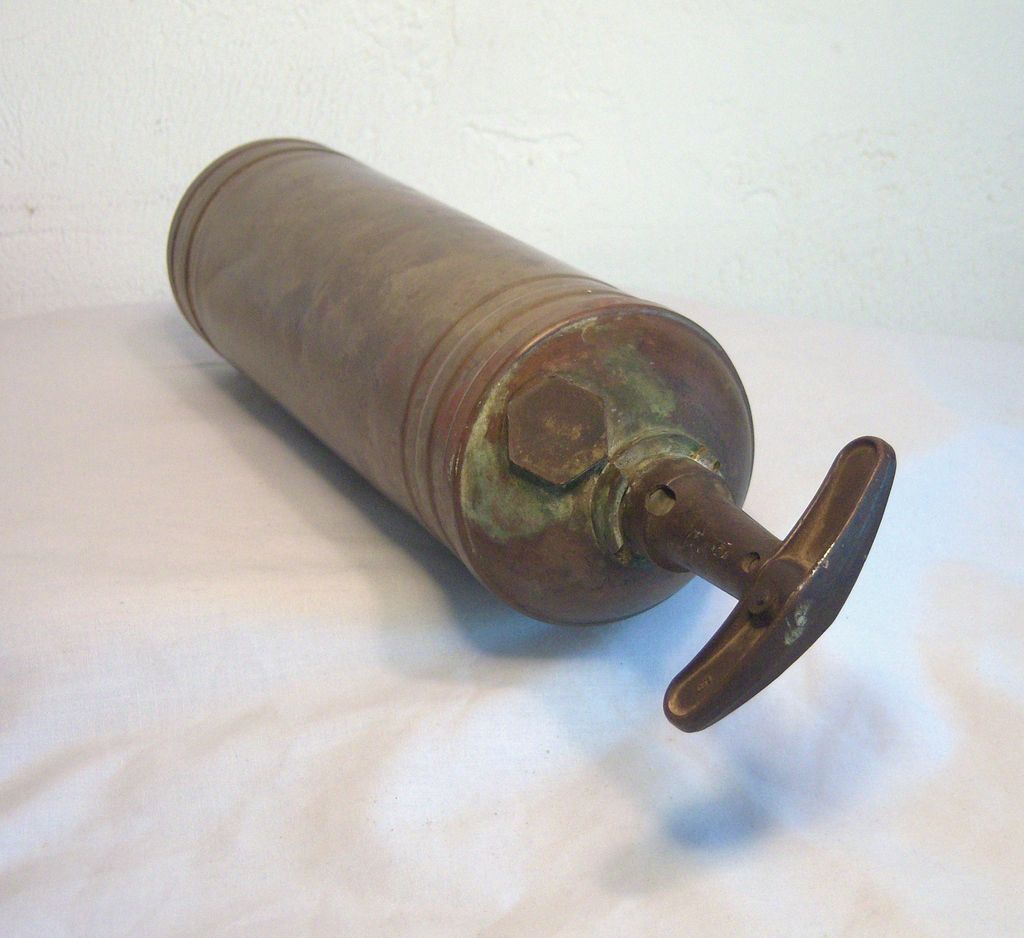 PYRENE Brass Fire Extinguisher Mid 1930's PYRENE Brass Fire Extinguisher Mid 1930's
