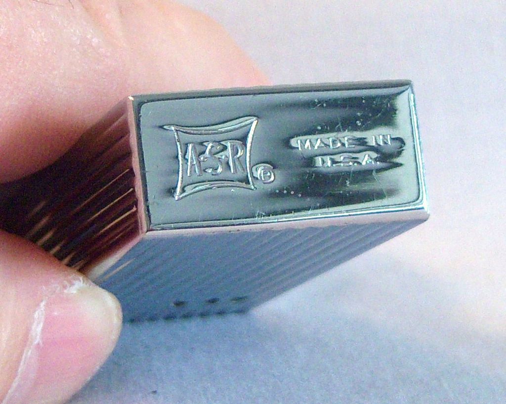 A.S.R. Windproof Chrome Pocket Cigarette Lighter Circa 1950 A.S.R. Windproof Chrome Pocket Cigarette Lighter Circa 1950