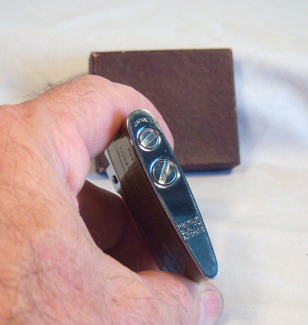 Vintage Japanese Flat Advertiser Pocket Lighter NIB Circa 1975 Vintage Japanese Flat Advertiser Pocket Lighter NIB Circa 1975