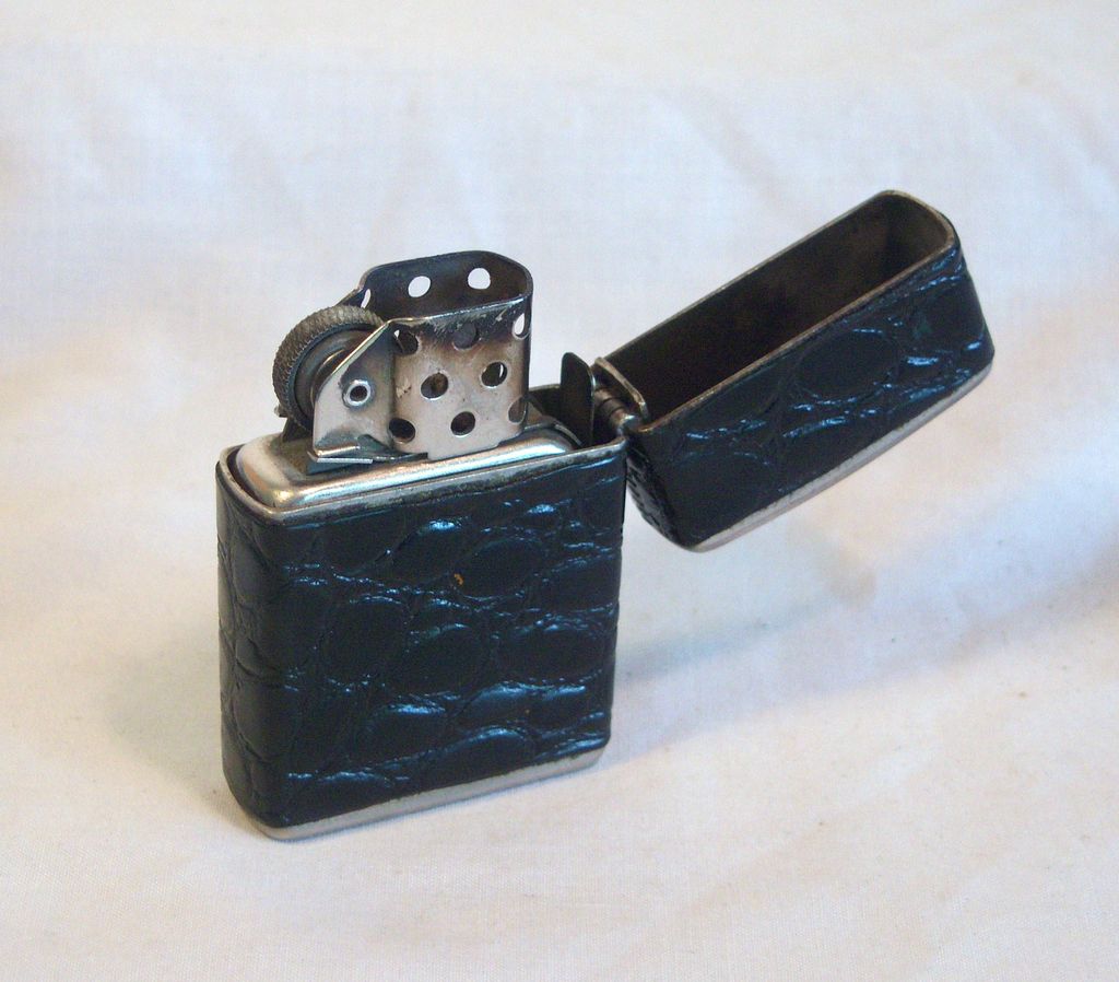 CHAMP Windproof Pocket Lighter Austria Wrapped in Alligator Leather 1950's CHAMP Windproof Pocket Lighter Austria Wrapped in Alligator Leather 1950's