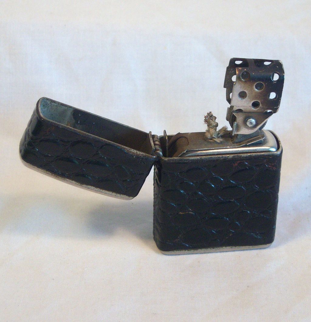 CHAMP Windproof Pocket Lighter Austria Wrapped in Alligator Leather 1950's CHAMP Windproof Pocket Lighter Austria Wrapped in Alligator Leather 1950's