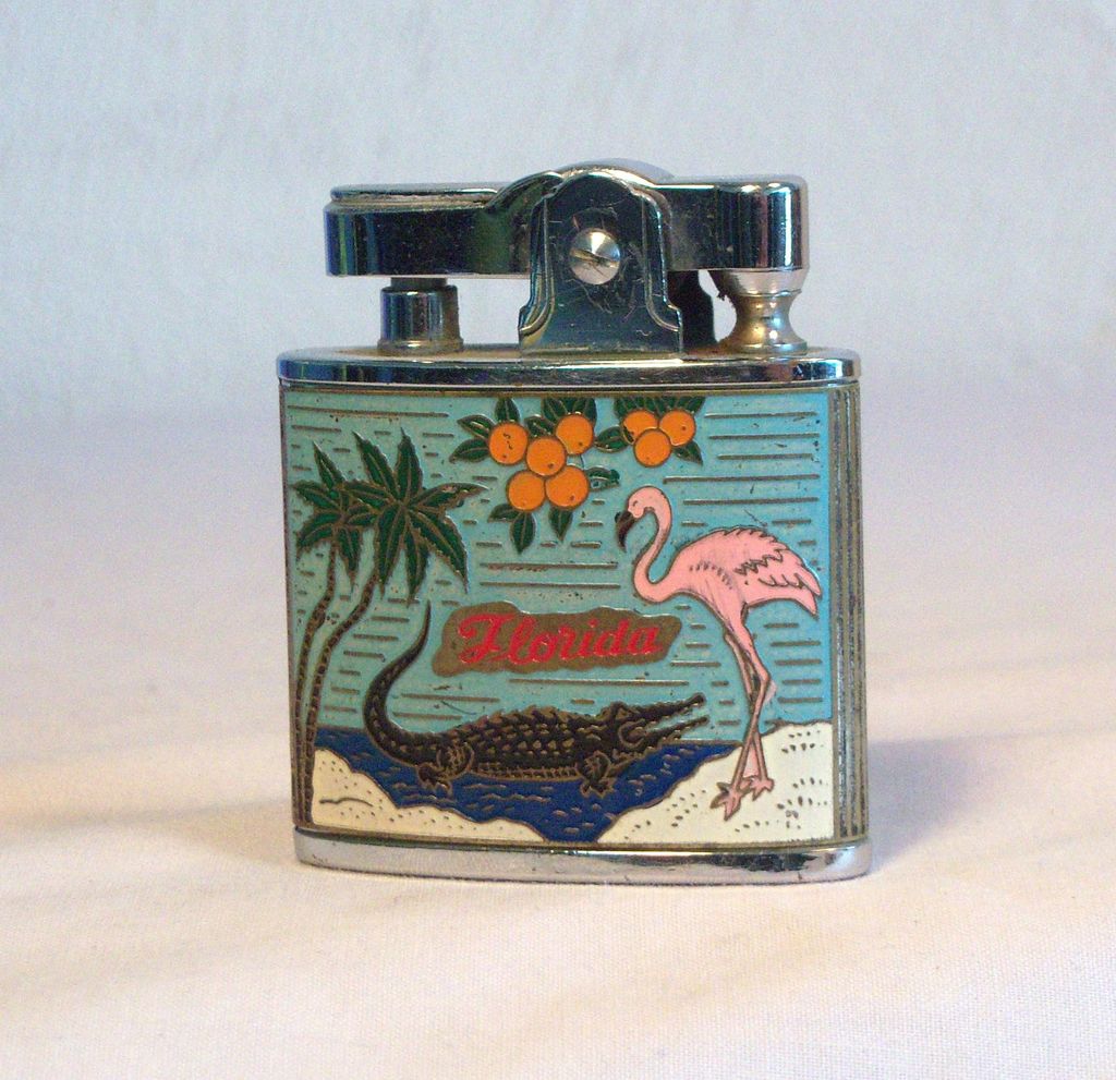 Colorful Florida Sunshine State CMC Pocket Lighter 1950's Colorful Florida Sunshine State CMC Pocket Lighter 1950's