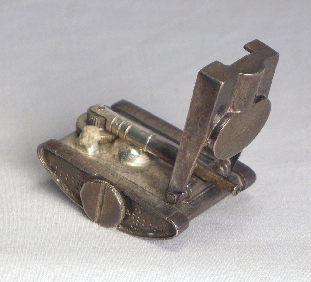 Mexican Silver Tank Lighter Circa 1948 Mexican Silver Tank Lighter Circa 1948