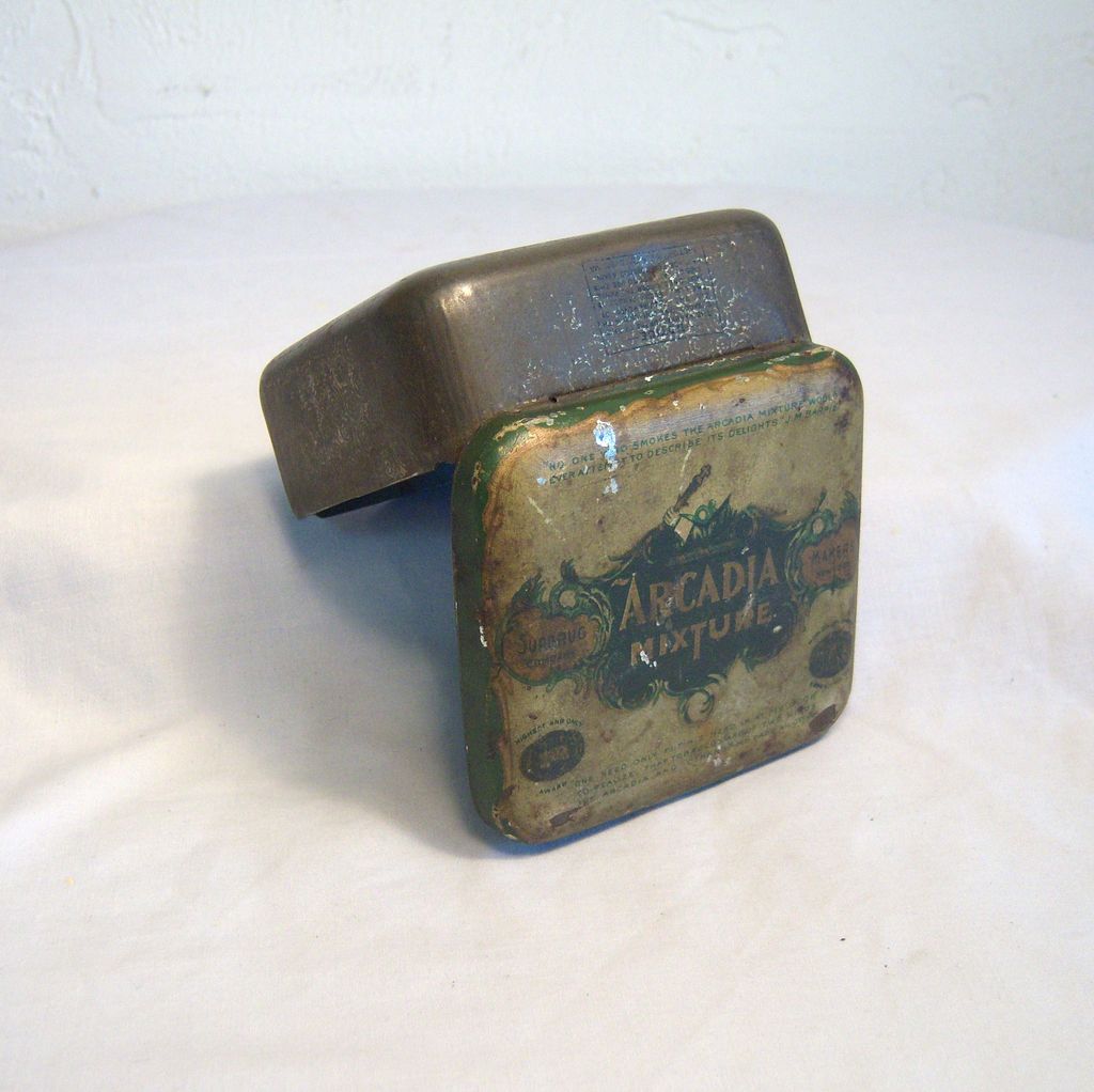 Antique ARCADIA Mixture Tobacco Tin Circa 1893 Antique ARCADIA Mixture Tobacco Tin Circa 1893